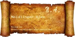Neidlinger Alex névjegykártya